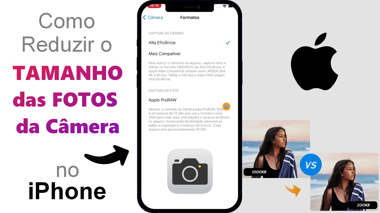 Como Reduzir o Tamanho (MB) das FOTOS da Câmera do iPhone
