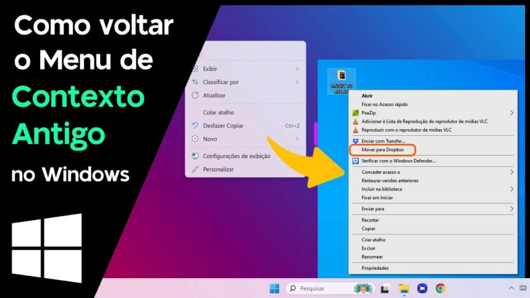 Como voltar o MENU de CONTEXTO Antigo no Windows (Menu Direito do Mouse)