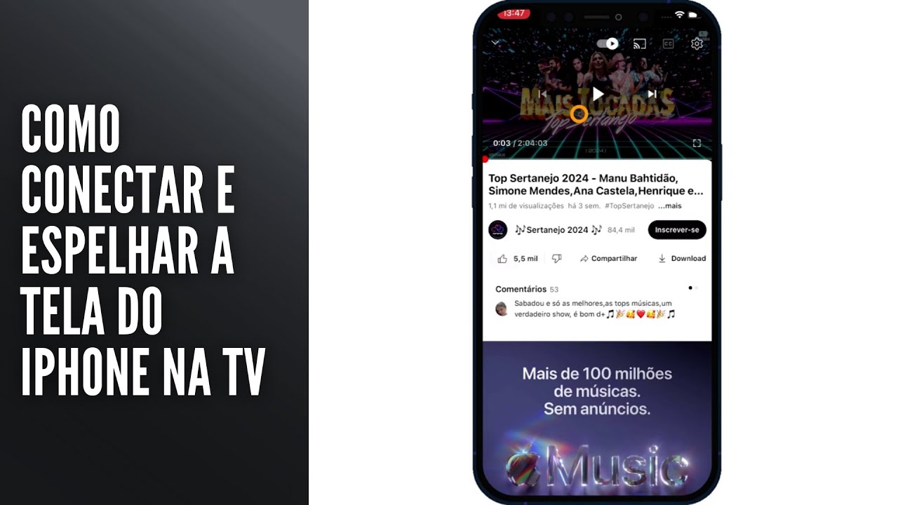 Como Conectar e Espelhar a Tela do iPhone na TV