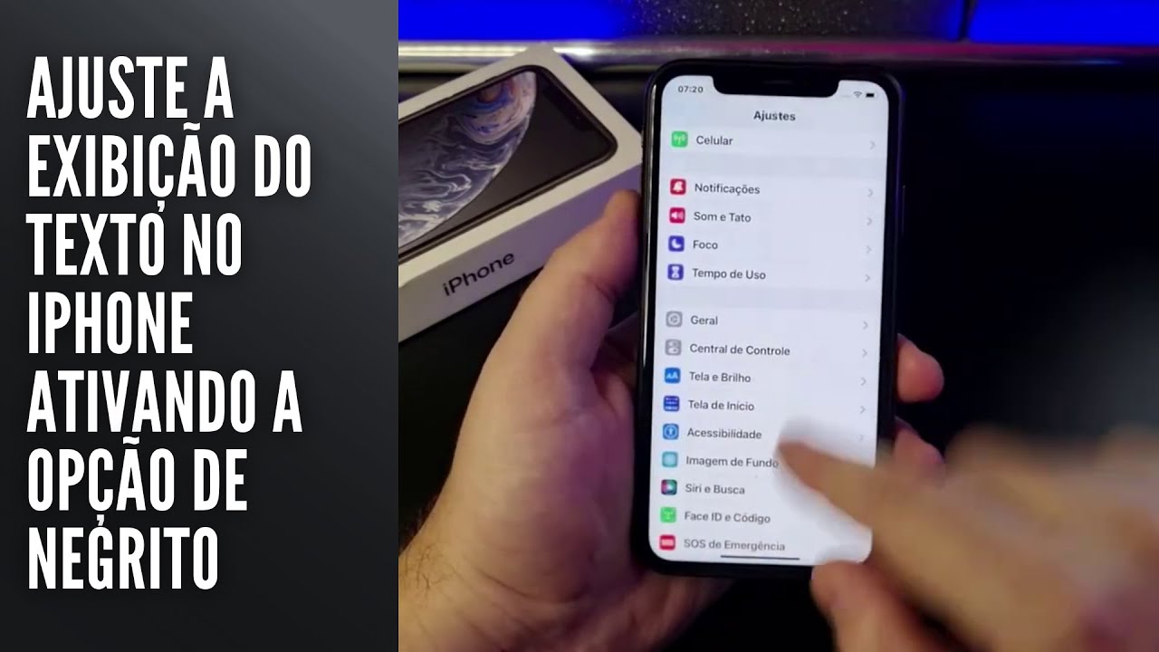 Ajuste a exibição do texto no iPhone ativando a opção de negrito