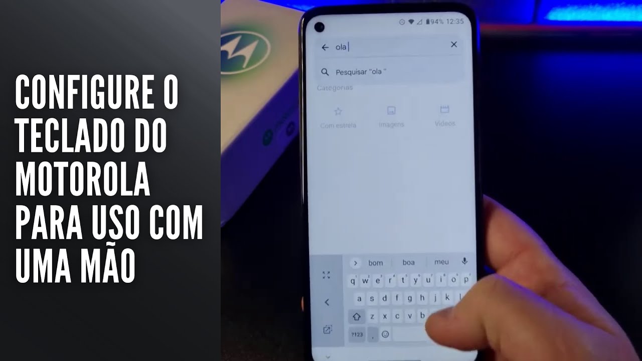 Configure o teclado do Motorola para uso com uma mão Configure o teclado do Motorola para uso com uma mão