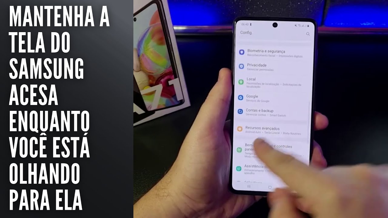 Mantenha a tela do Samsung acesa enquanto você está olhando para ela