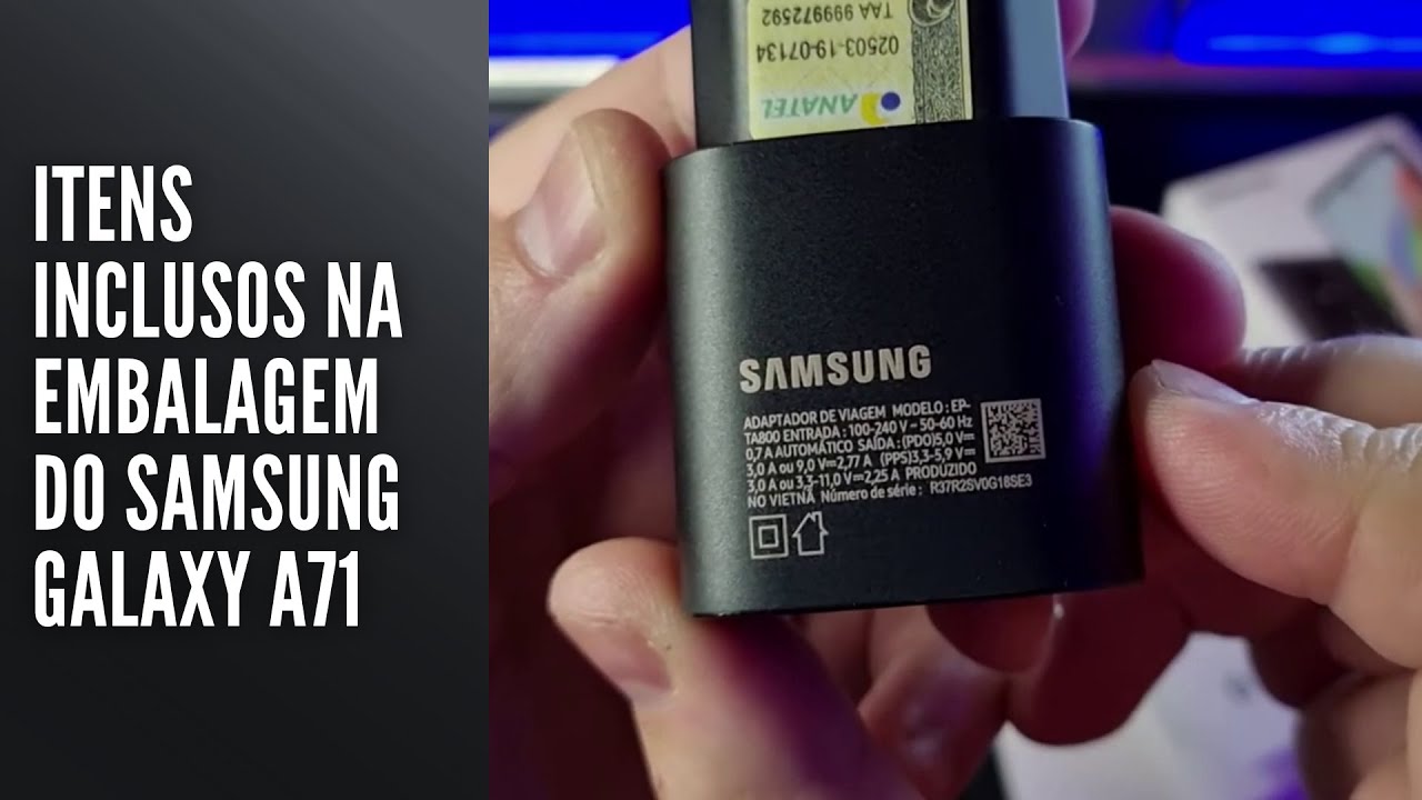 Itens inclusos na embalagem do Samsung Galaxy A71 Itens inclusos na embalagem do Samsung Galaxy A71