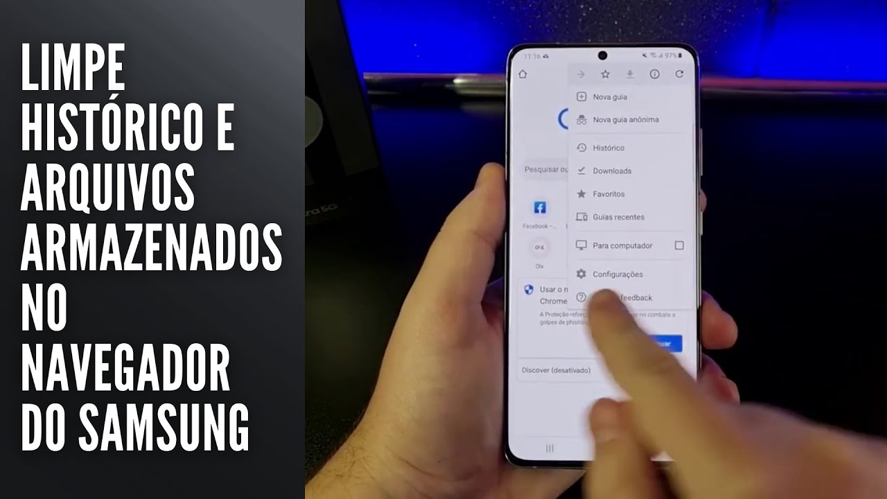 Limpe histórico e arquivos armazenados no navegador do Samsung Limpe histórico e arquivos armazenados no navegador do Samsung