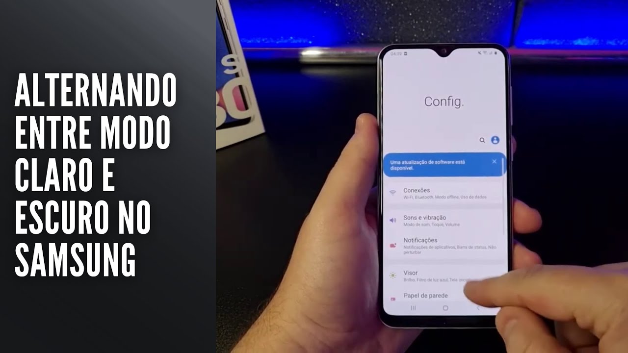 Alternando entre modo claro e escuro no Samsung