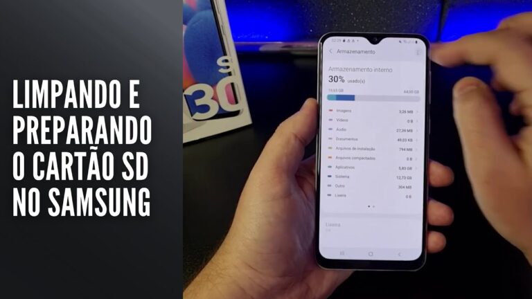 Limpando e preparando o cartão SD no Samsung
