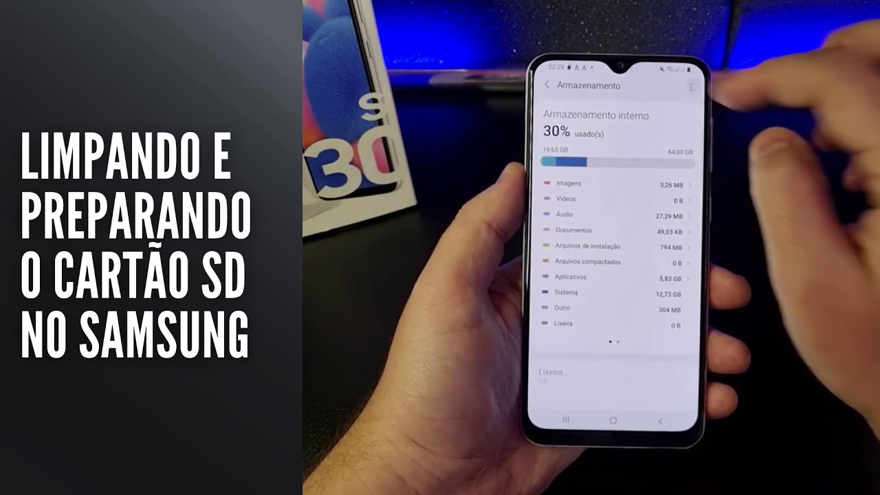 Limpando e preparando o cartão SD no Samsung Limpando e preparando o cartão SD no Samsung