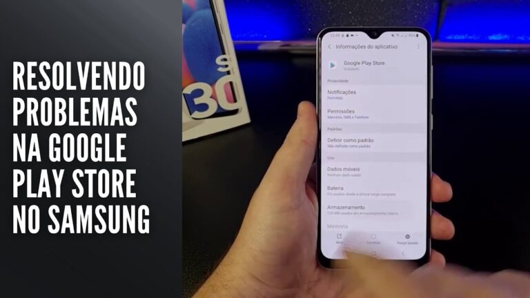 Resolvendo problemas na Google Play Store no Samsung