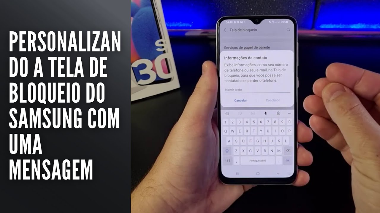 Personalizando a tela de bloqueio do Samsung com uma mensagem
