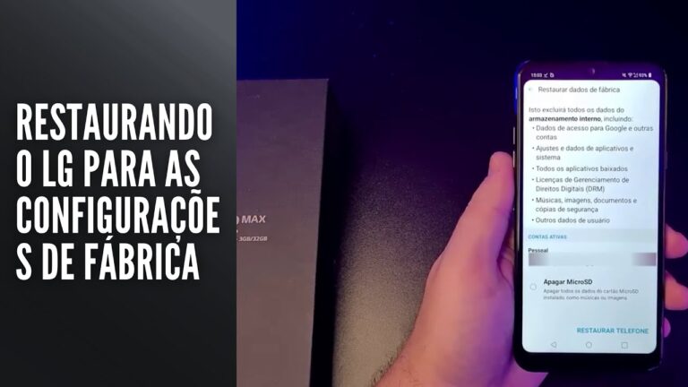 Restaurando o LG para as configurações de fábrica