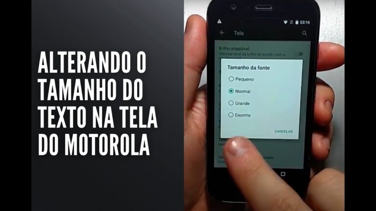 Alterando o tamanho do texto na tela do Motorola