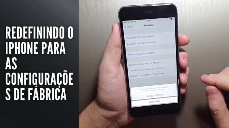 Redefinindo o iPhone para as configurações de fábrica
