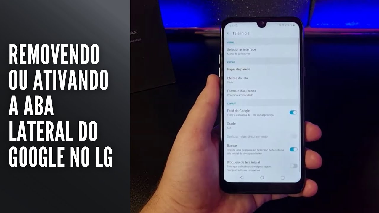 Removendo ou ativando a aba lateral do Google no LG