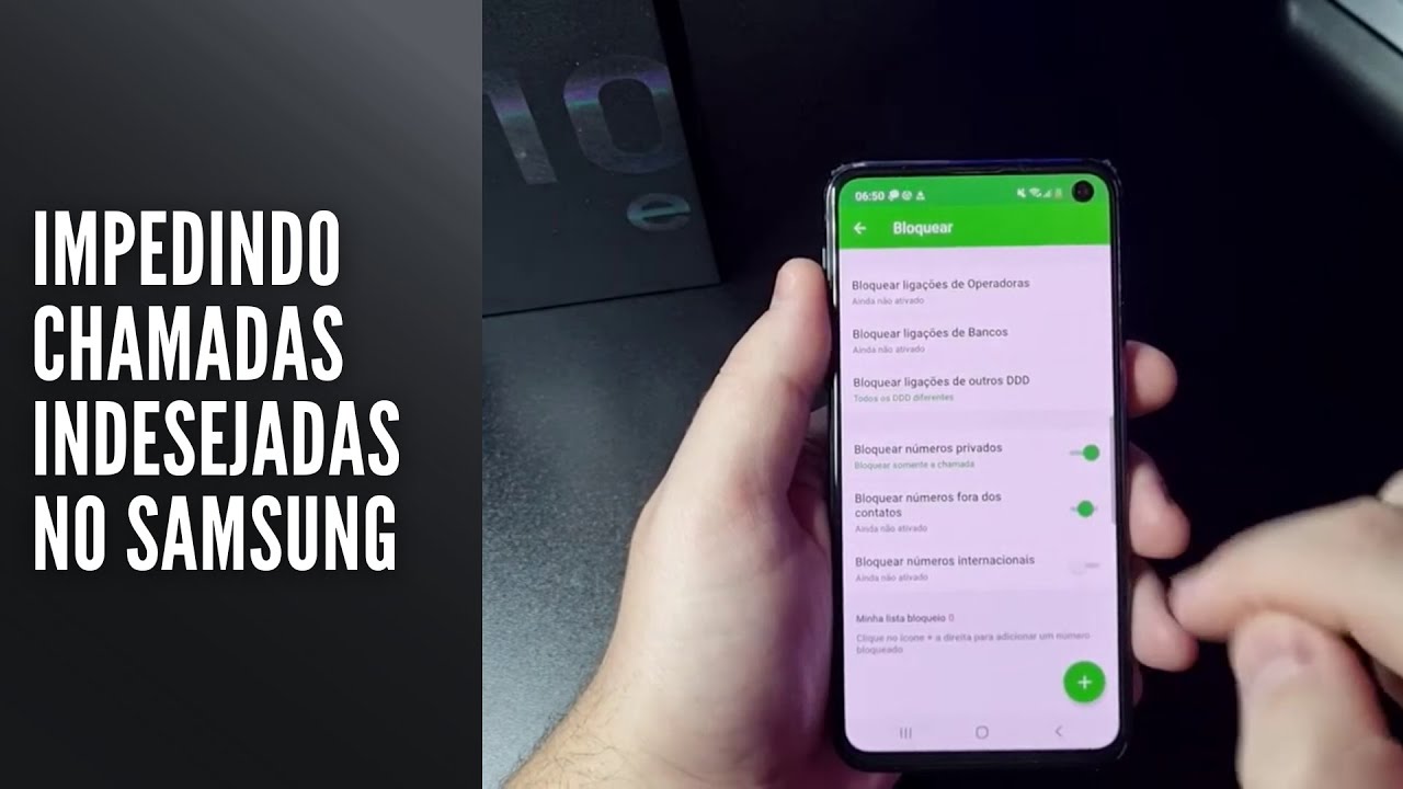 Impedindo chamadas indesejadas no Samsung