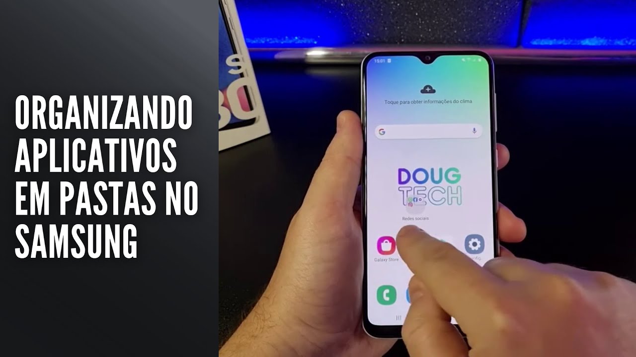 Organizando aplicativos em pastas no Samsung