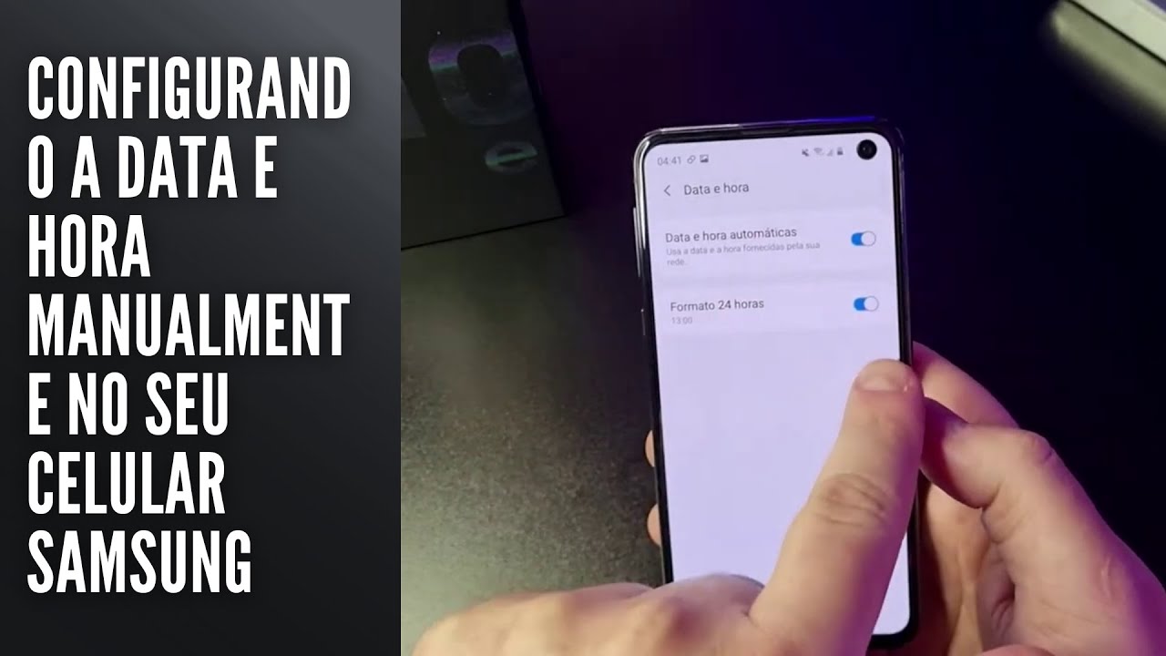 Configurando a data e hora manualmente no seu celular Samsung