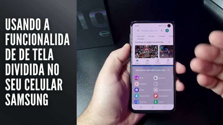 Usando a funcionalidade de tela dividida no seu celular Samsung