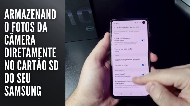 Armazenando fotos da câmera diretamente no cartão SD do seu Samsung