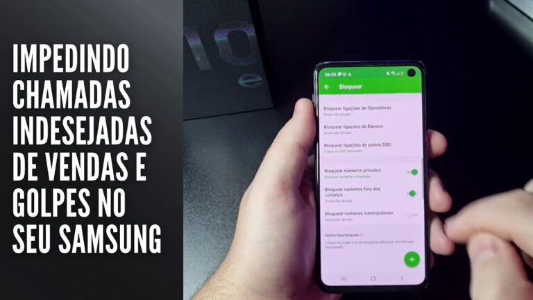 Impedindo chamadas indesejadas de vendas e golpes no seu Samsung