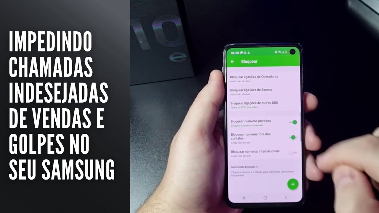 Impedindo chamadas indesejadas de vendas e golpes no seu Samsung