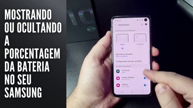 Mostrando ou ocultando a porcentagem da bateria no seu Samsung