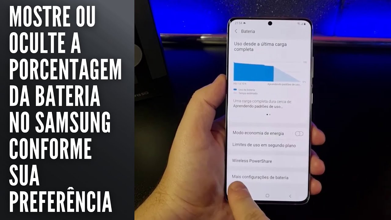 Mostre ou oculte a porcentagem da bateria no Samsung conforme sua preferência