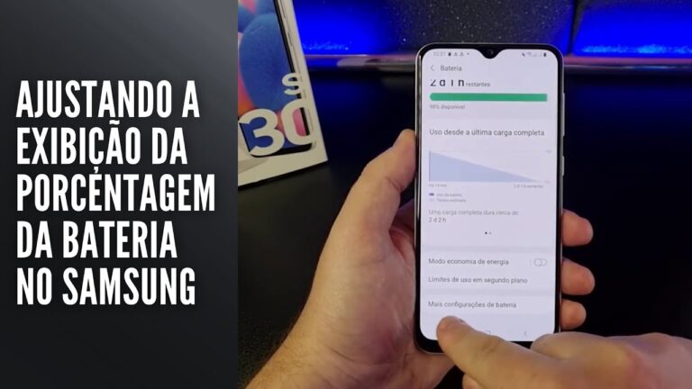 Ativar a Exibição da porcentagem da bateria no Samsung