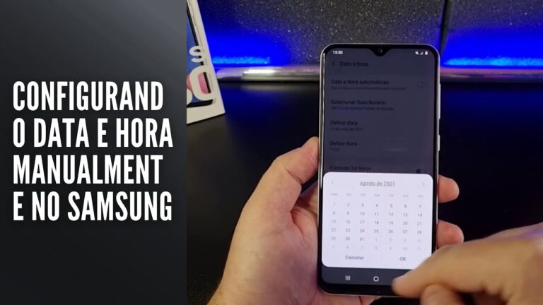 Configurando data e hora manualmente no Samsung