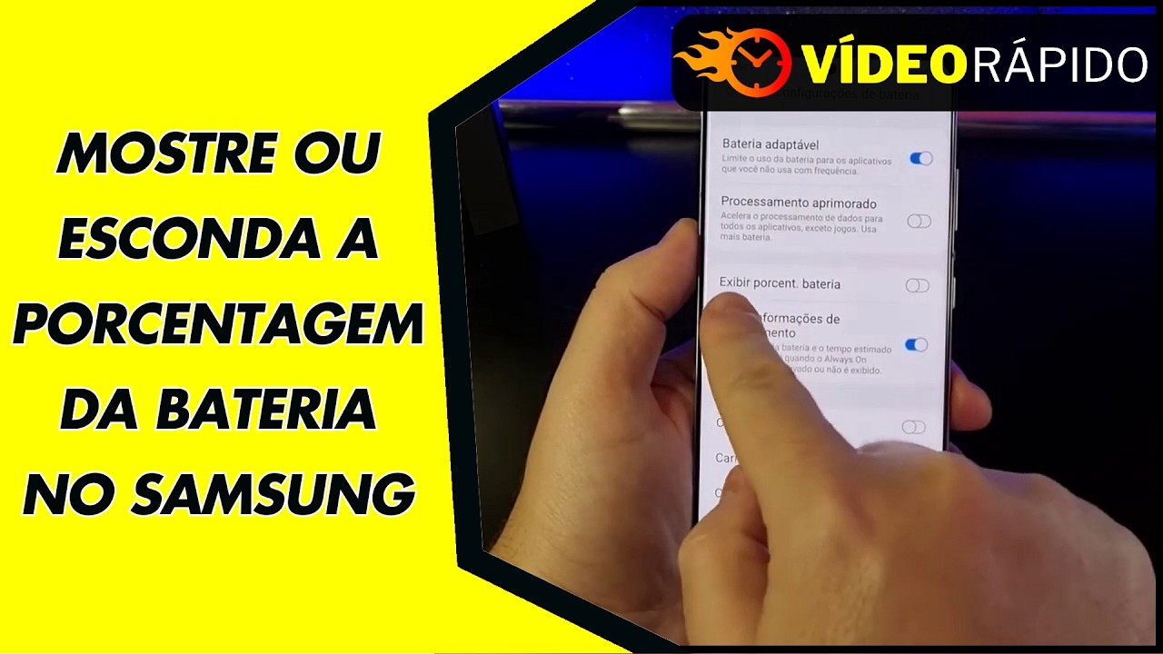 MOSTRE OU ESCONDA A PORCENTAGEM DA BATERIA NO SAMSUNG