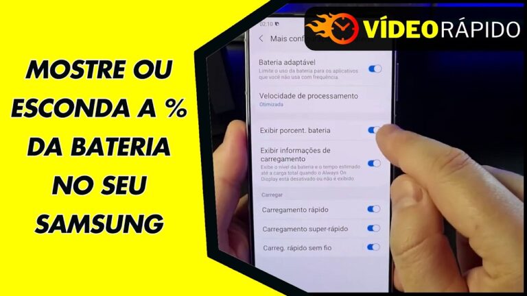 MOSTRE OU ESCONDA A % DA BATERIA NO SEU SAMSUNG