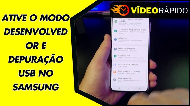 ATIVE O MODO DESENVOLVEDOR E DEPURAÇÃO USB NO SAMSUNG