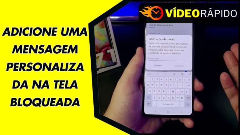 ADICIONE UMA MENSAGEM PERSONALIZADA NA TELA BLOQUEADA