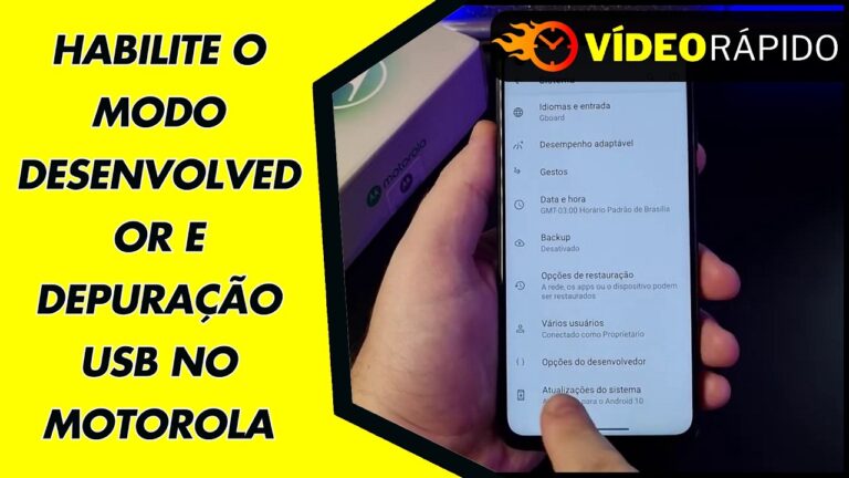 HABILITE O MODO DESENVOLVEDOR E DEPURAÇÃO USB NO MOTOROLA