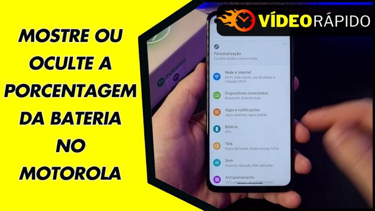 MOSTRE OU OCULTE A PORCENTAGEM DA BATERIA NO MOTOROLA