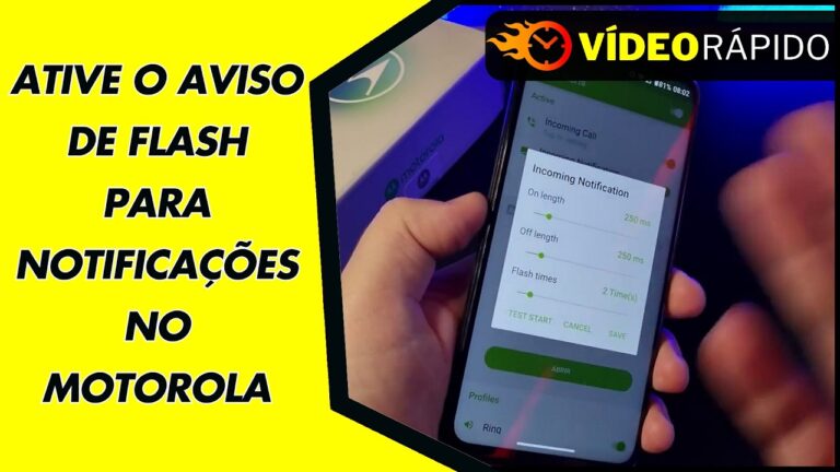 ATIVE O AVISO DE FLASH PARA NOTIFICAÇÕES NO MOTOROLA