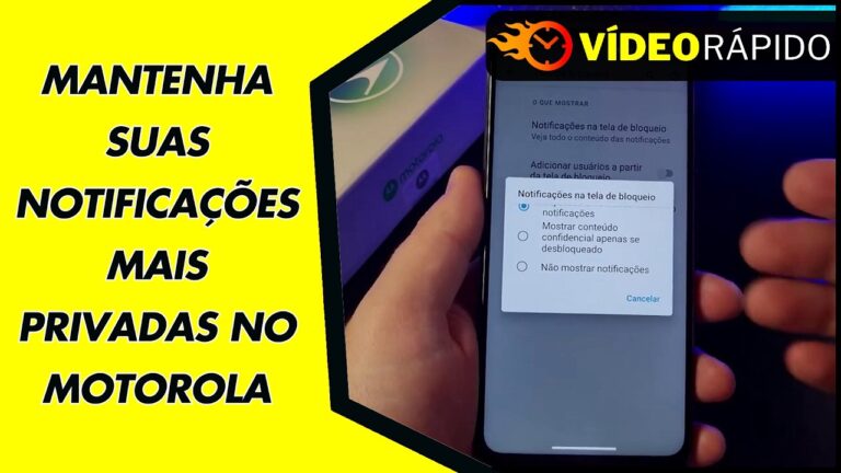 MANTENHA SUAS NOTIFICAÇÕES MAIS PRIVADAS NO MOTOROLA