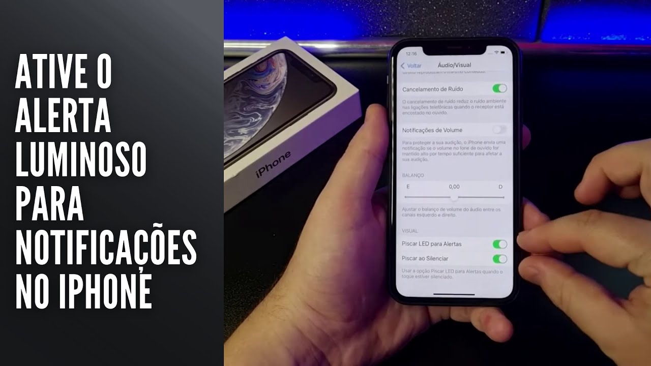 Ative o alerta luminoso para notificações no iPhone