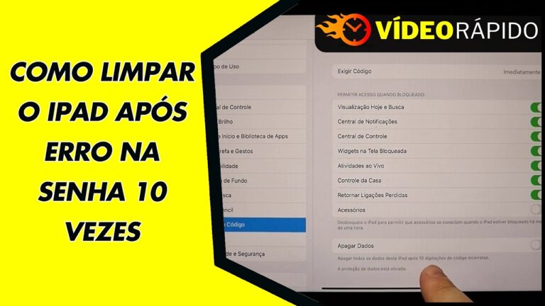 COMO LIMPAR O IPAD APÓS ERRO NA SENHA 10 VEZES