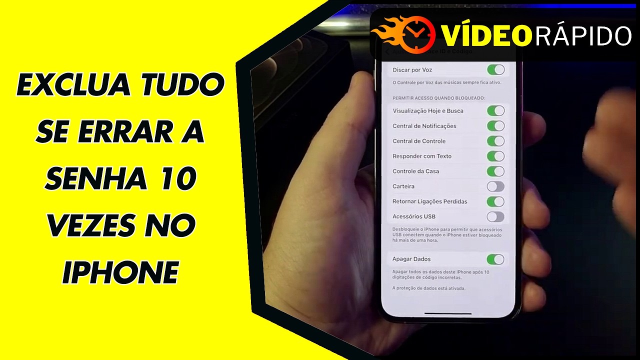 EXCLUA TUDO SE ERRAR A SENHA 10 VEZES NO IPHONE