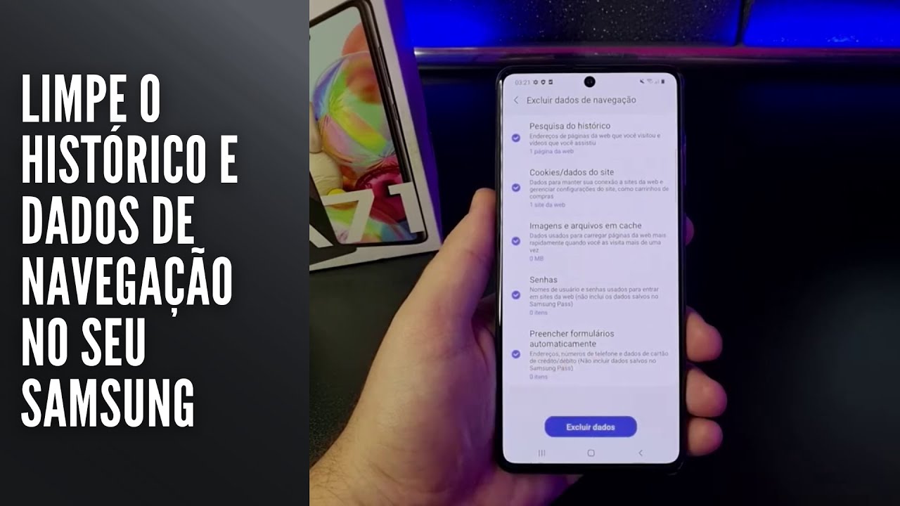 Limpe o histórico e dados de navegação no seu Samsung