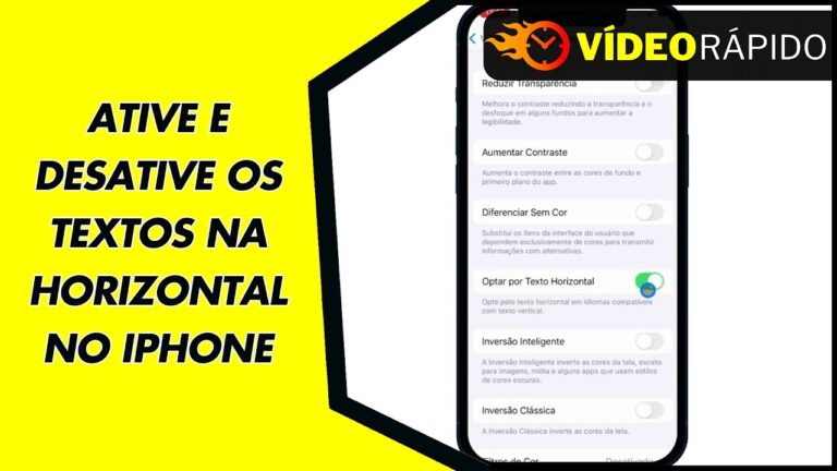 ATIVE E DESATIVE OS TEXTOS NA HORIZONTAL NO IPHONE