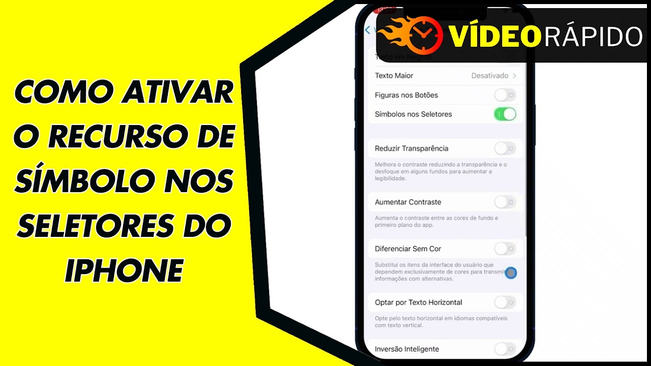 COMO ATIVAR O RECURSO DE SÍMBOLO NOS SELETORES DO IPHONE