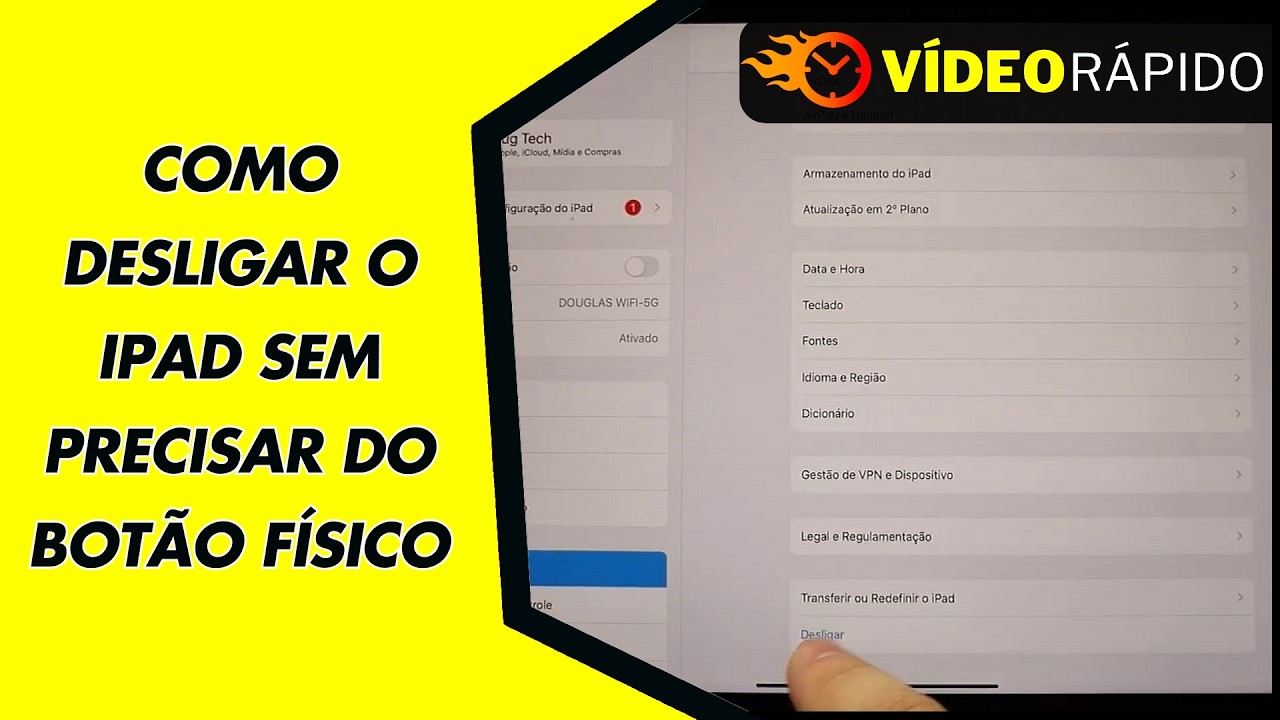 COMO DESLIGAR O IPAD SEM PRECISAR DO BOTÃO FÍSICO