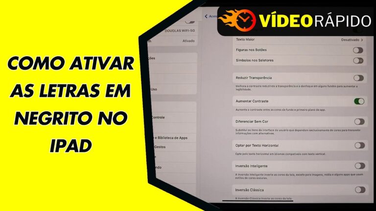 COMO ATIVAR AS LETRAS EM NEGRITO NO IPAD
