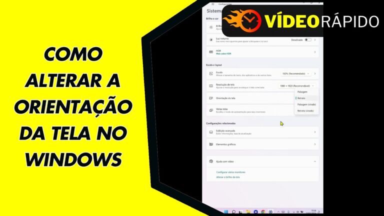 COMO ALTERAR A ORIENTAÇÃO DA TELA NO WINDOWS