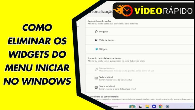 COMO ELIMINAR OS WIDGETS DO MENU INICIAR NO WINDOWS