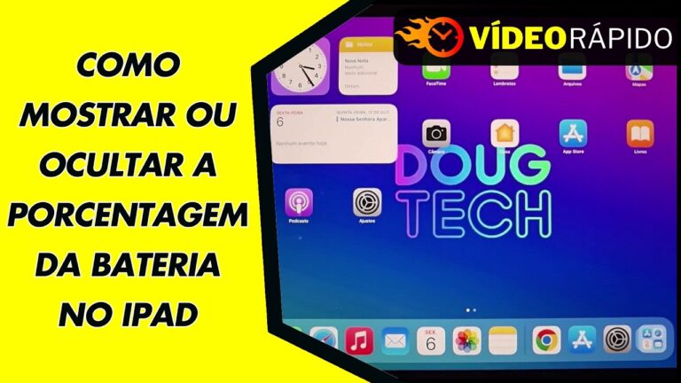 COMO MOSTRAR OU OCULTAR A PORCENTAGEM DA BATERIA NO IPAD