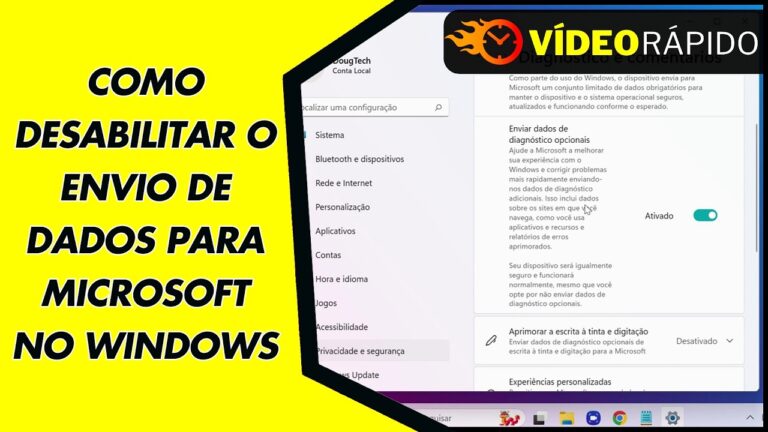 COMO DESABILITAR O ENVIO DE DADOS PARA MICROSOFT NO WINDOWS
