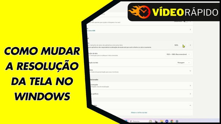 COMO MUDAR A RESOLUÇÃO DA TELA NO WINDOWS