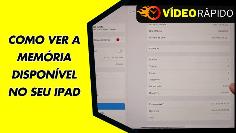 COMO VER A MEMÓRIA DISPONÍVEL NO SEU IPAD